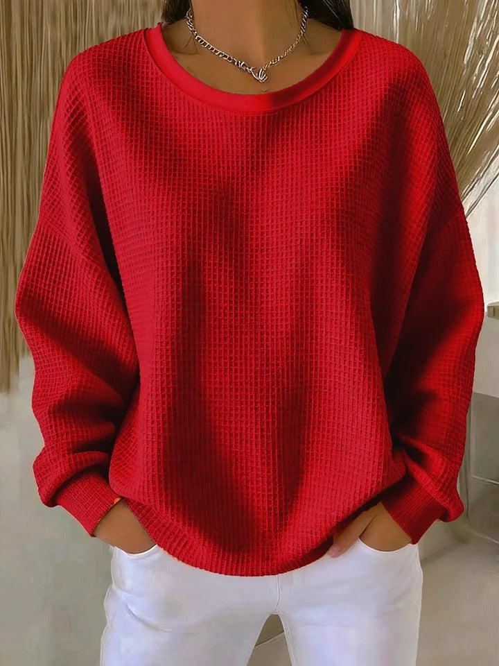 P|H - Waffle Knit Round Neck Pullover Evelyn