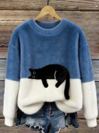 P|H - Cozy Cat Print Sweater Patricia