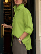 P|H - Elegant Large-Button Blouse Sophie