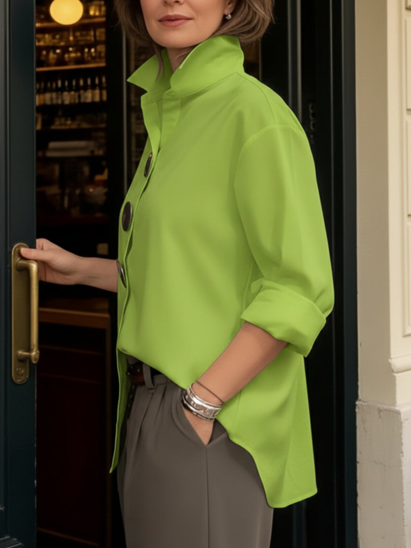 P|H - Elegant Large-Button Blouse Sophie