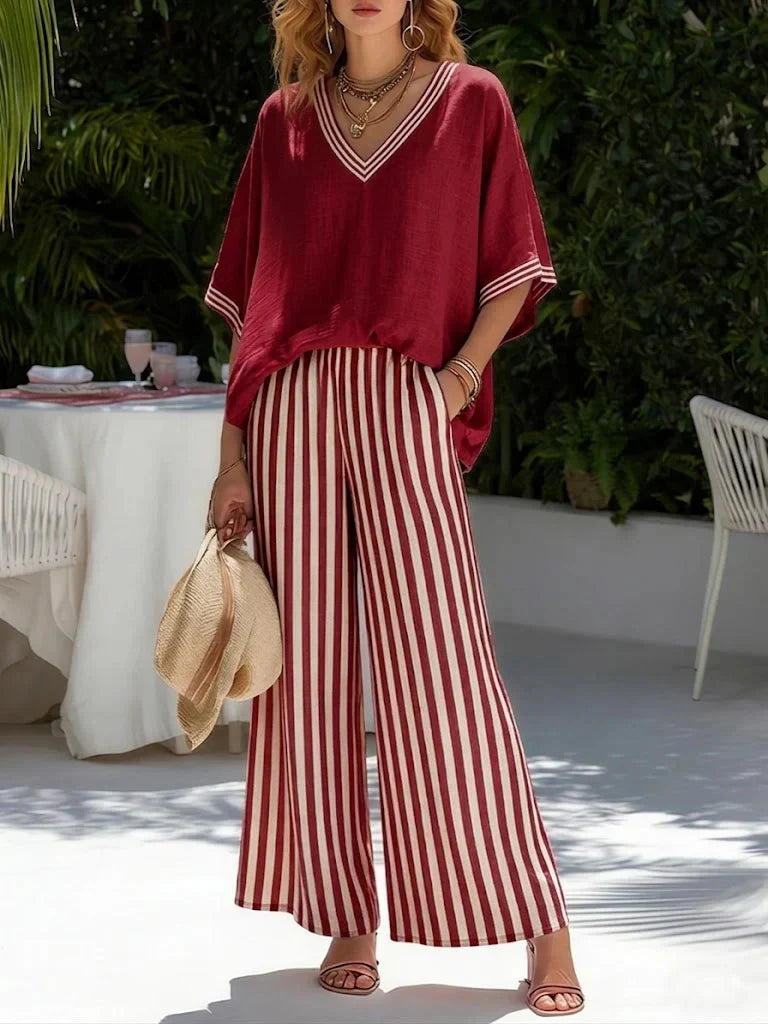 P|H - Casual Striped Two-Piece Set Sienna