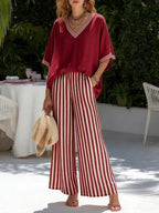 P|H - Casual Striped Two-Piece Set Sienna
