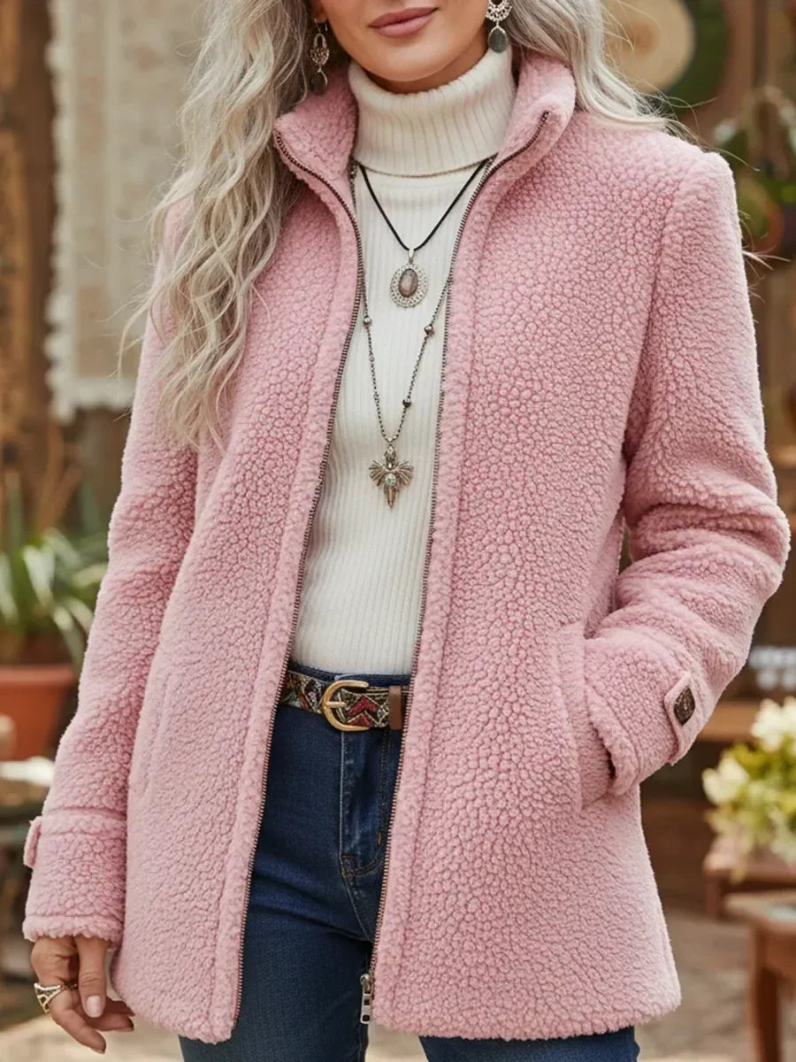 P|H - Cozy Sherpa Stand Collar Jacket Pamela