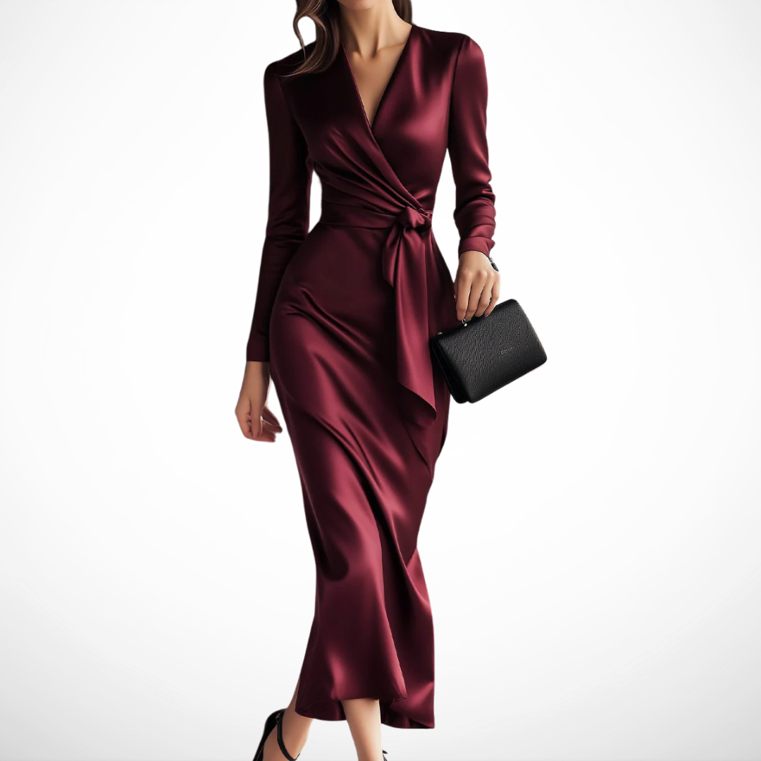 P|H - Satin Wrap Dress Antoinette