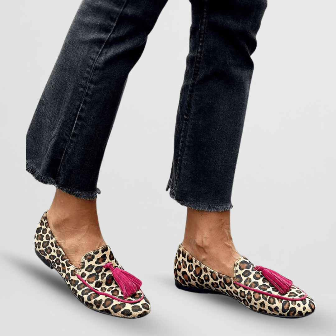 P|H - Cozy Fringe Leopard Loafers Margaret