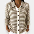 P|H - Fine Stripe Collared Cardigan Joyce