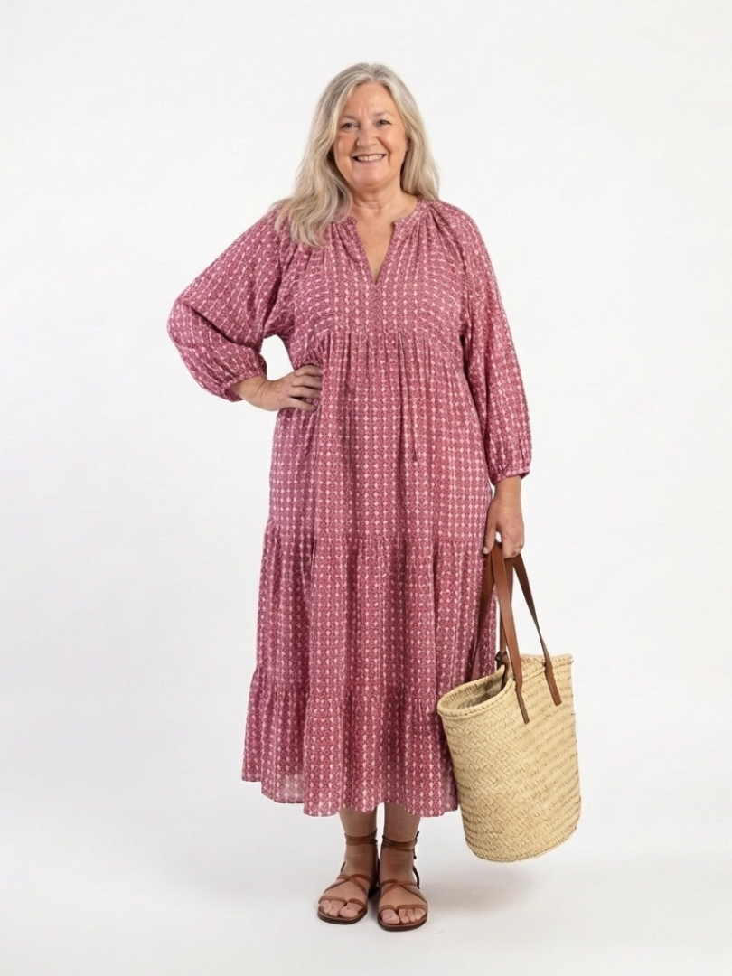 P|H - Geometric Print Midi Dress Arlette
