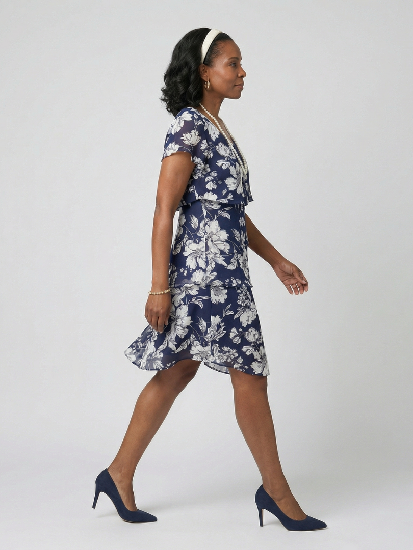 P|H - Subtle Floral Knee-Length Dress Thea
