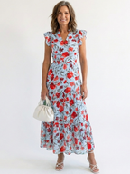 P|H - Flared Floral Midi Dress Lila