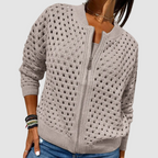 P|H - Open-Knit Zip Cardigan Nancy