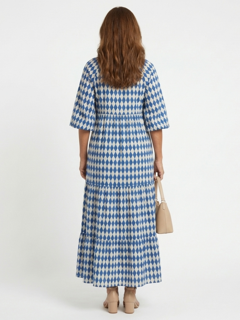 P|H - Diamond Print Midi Dress Elodie