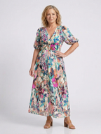 P|H - Waist Detail Floral Midi Dress Eulalie