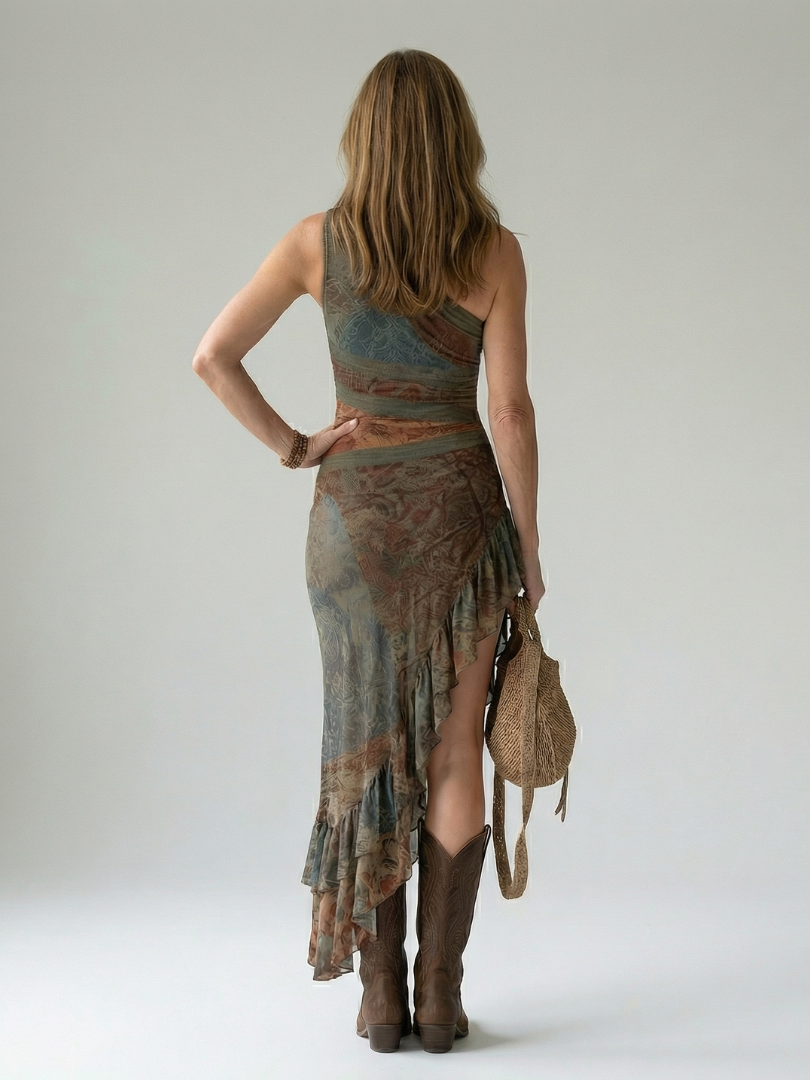 P|H - Draped Satin Midi Dress Zoey