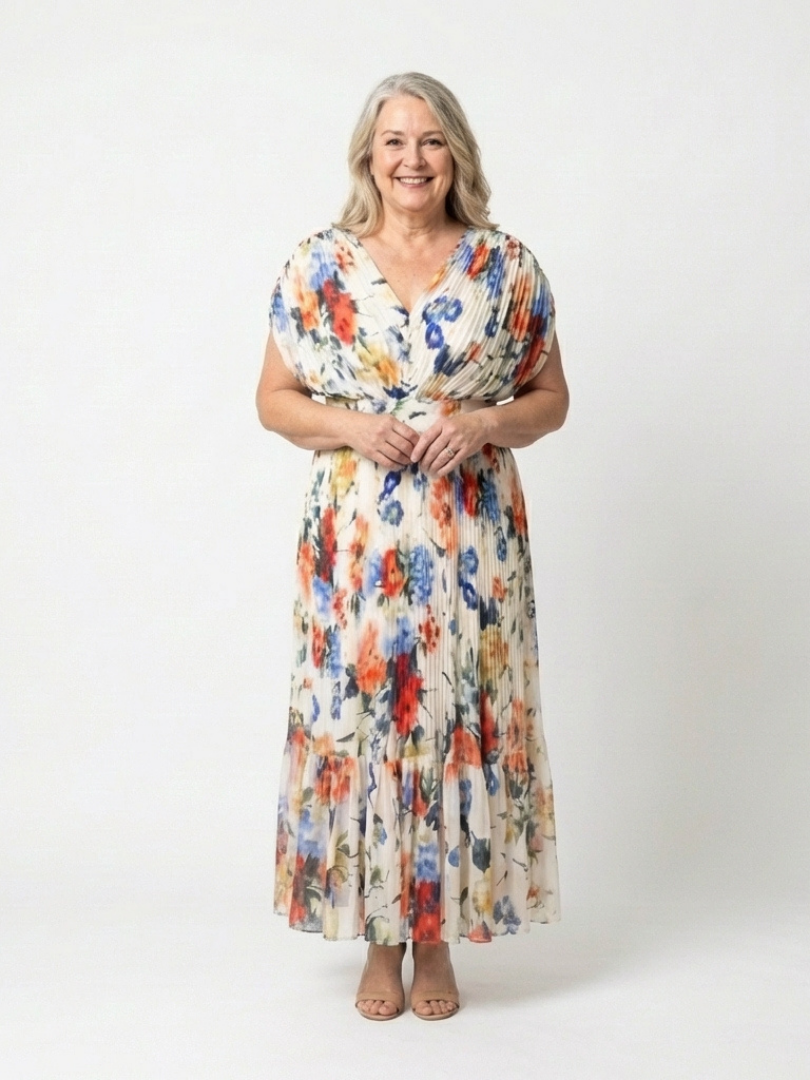 P|H - Pleated Floral Midi Dress Savannah