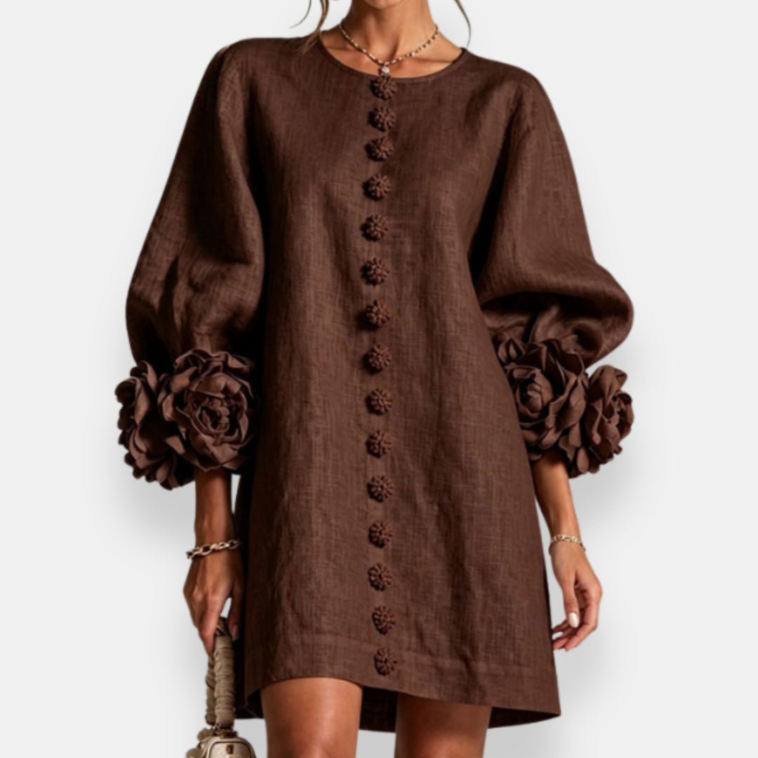 P|H - Flower Cuff Button Shirt Dress Catherine