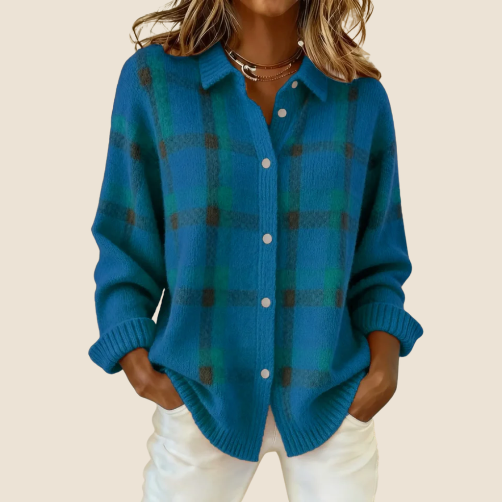 P|H - Plaid Knit Shirt Jacket Helen