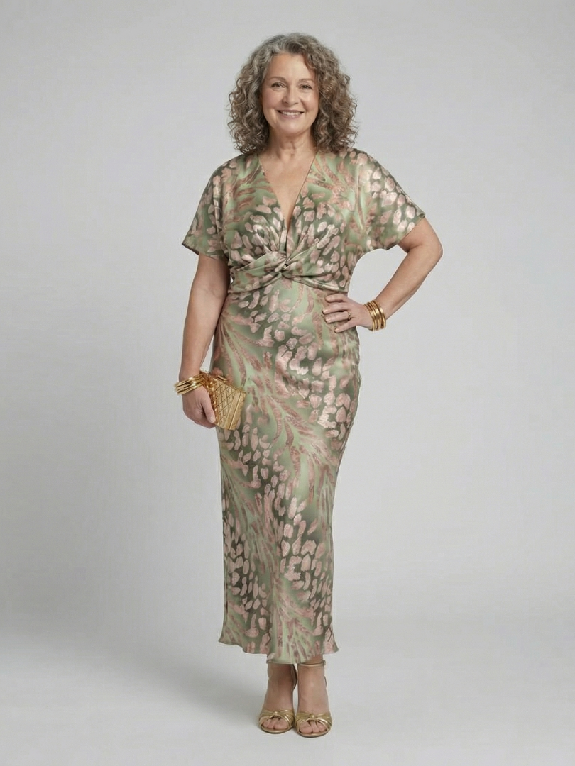 P|H - Abstract Print Midi Dress Coralie