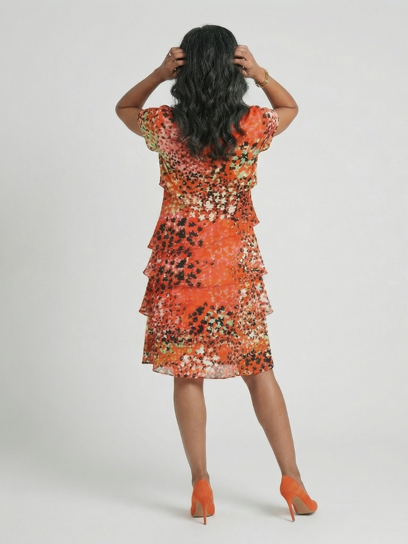 P|H - Scattered Print Knee-Length Dress Evania