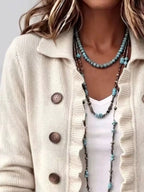 P|H - Ruffle Trim Button Cardigan for Women Gloria