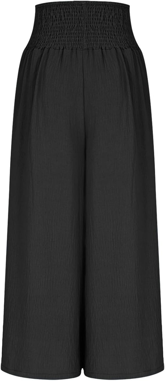 P|H - Wide-Leg Smocked Waist Trousers Emma