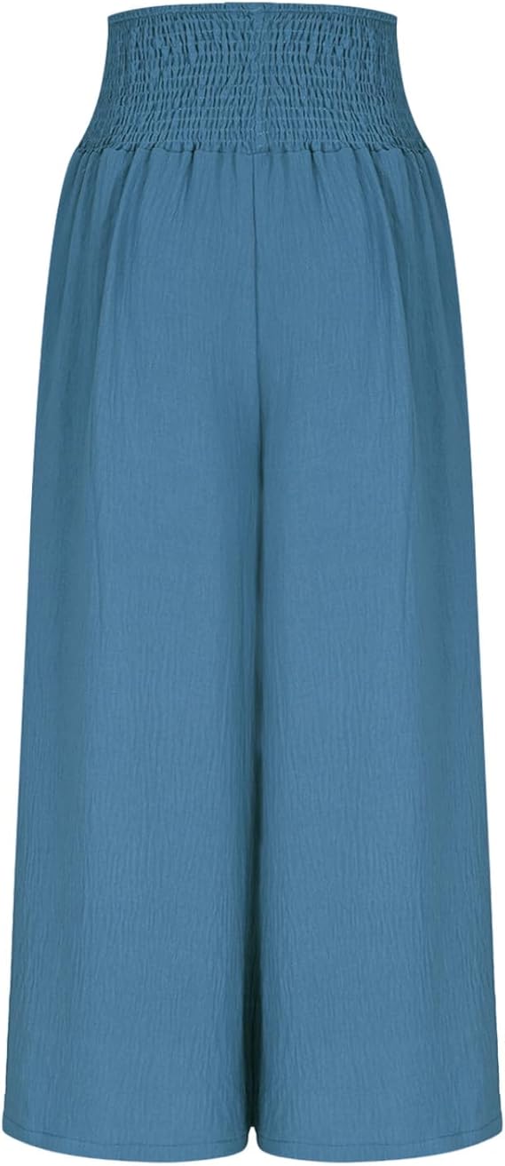 P|H - Wide-Leg Smocked Waist Trousers Emma