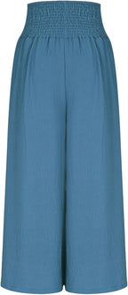 P|H - Wide-Leg Smocked Waist Trousers Emma