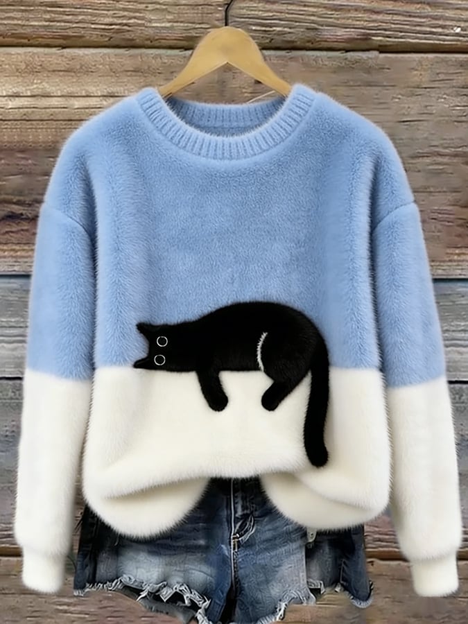 P|H - Cozy Cat Print Sweater Patricia