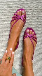 P|H - Golden Strappy Flat Sandals Margaret