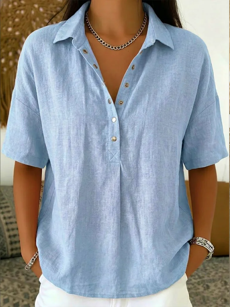 P|H - Button Detail Collar Blouse Willow