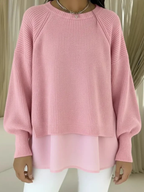 P|H - Layered Look Ribbed Knit Sweater Brenda