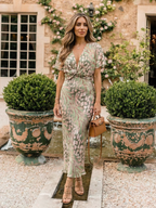 P|H - Abstract Print Midi Dress Coralie