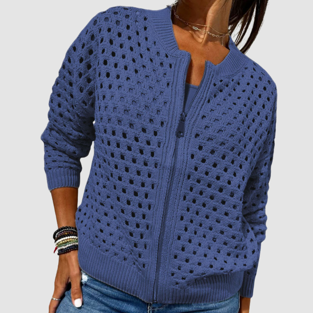P|H - Open-Knit Zip Cardigan Nancy