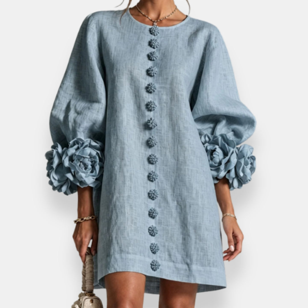 P|H - Flower Cuff Button Shirt Dress Catherine