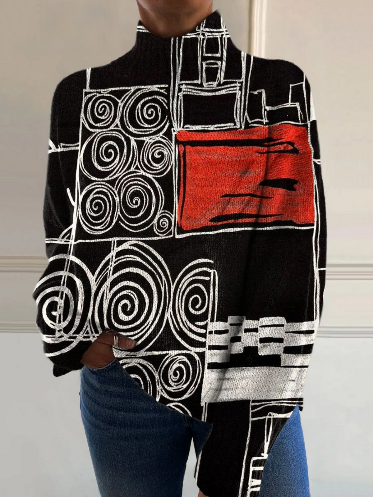 P|H - Modern Art Knit Turtleneck Kathleen