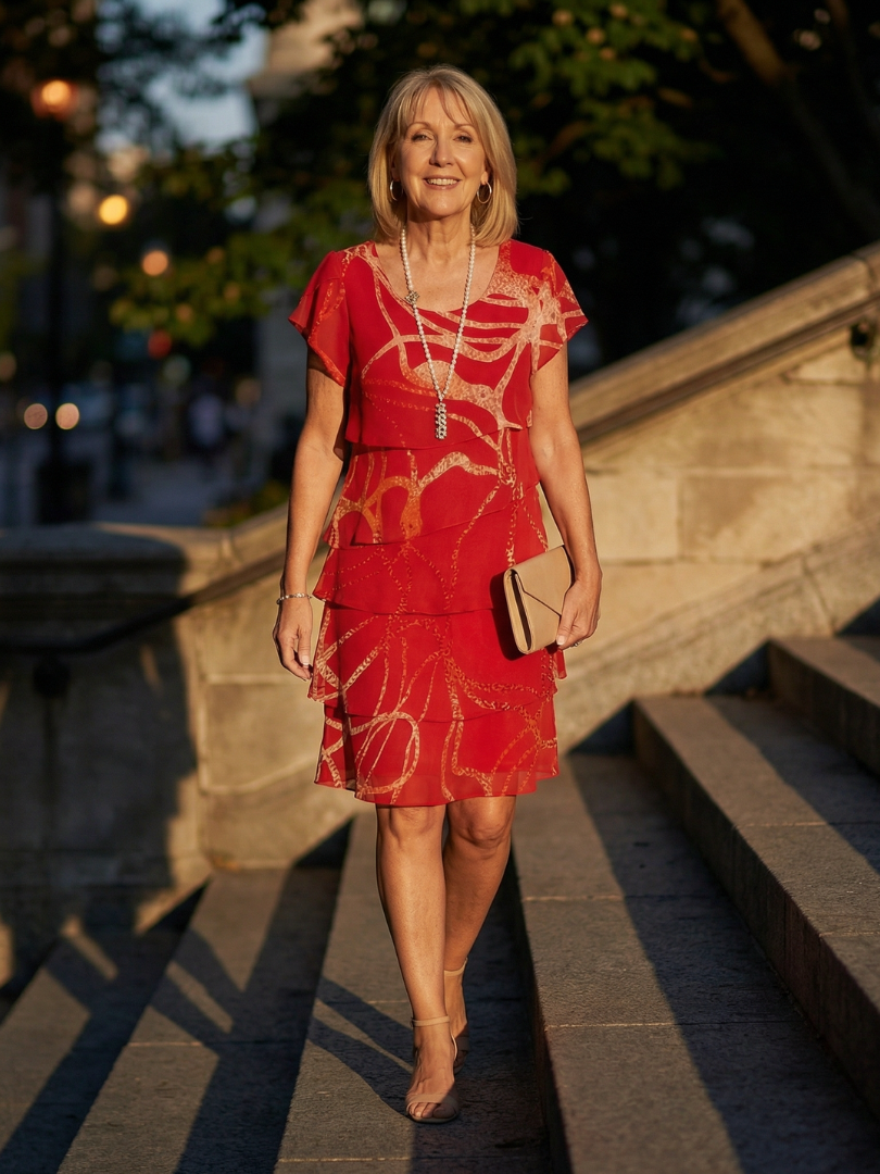 P|H - Soft Abstract Midi Dress Nora