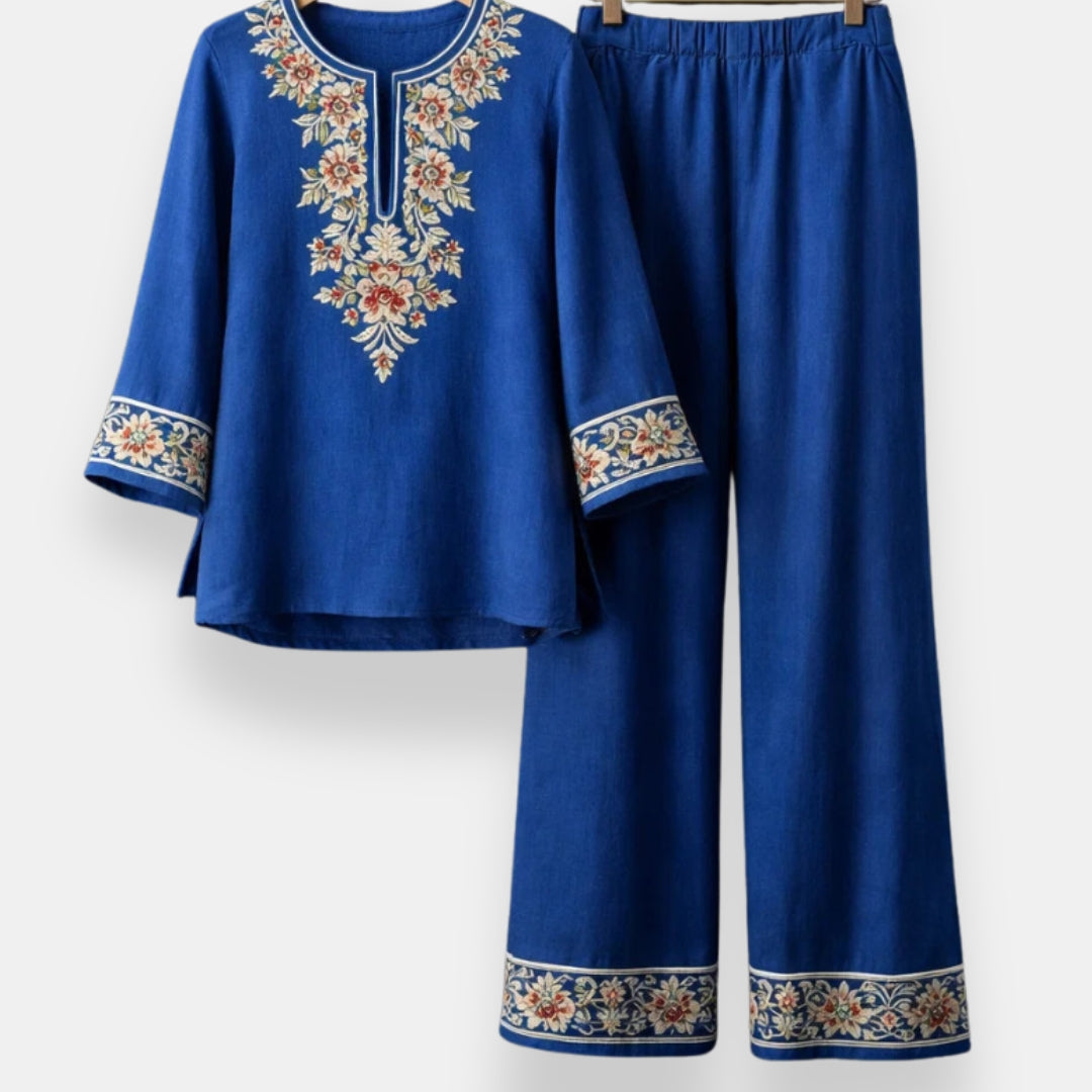 P|H - Embroidered Tunic And Pants Set Susan