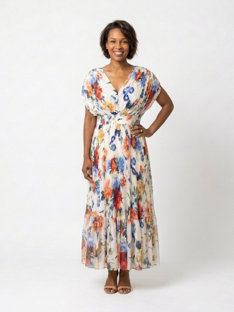 P|H - Pleated Floral Midi Dress Savannah