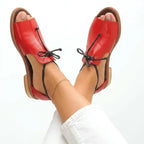 P|H - Lace-Up Leather Comfort Sandals Deborah