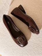 P|H - Square-Toe Leather Comfort Flats Brenda