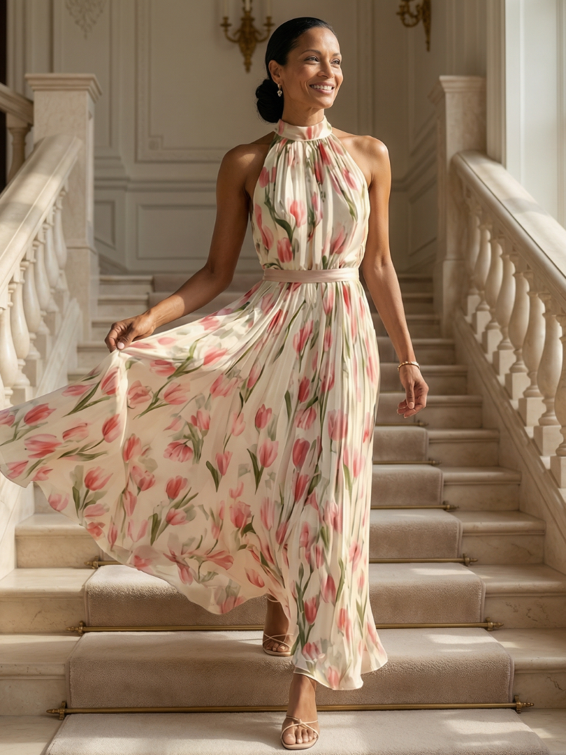 P|H - Floral Halter Midi Dress Emma