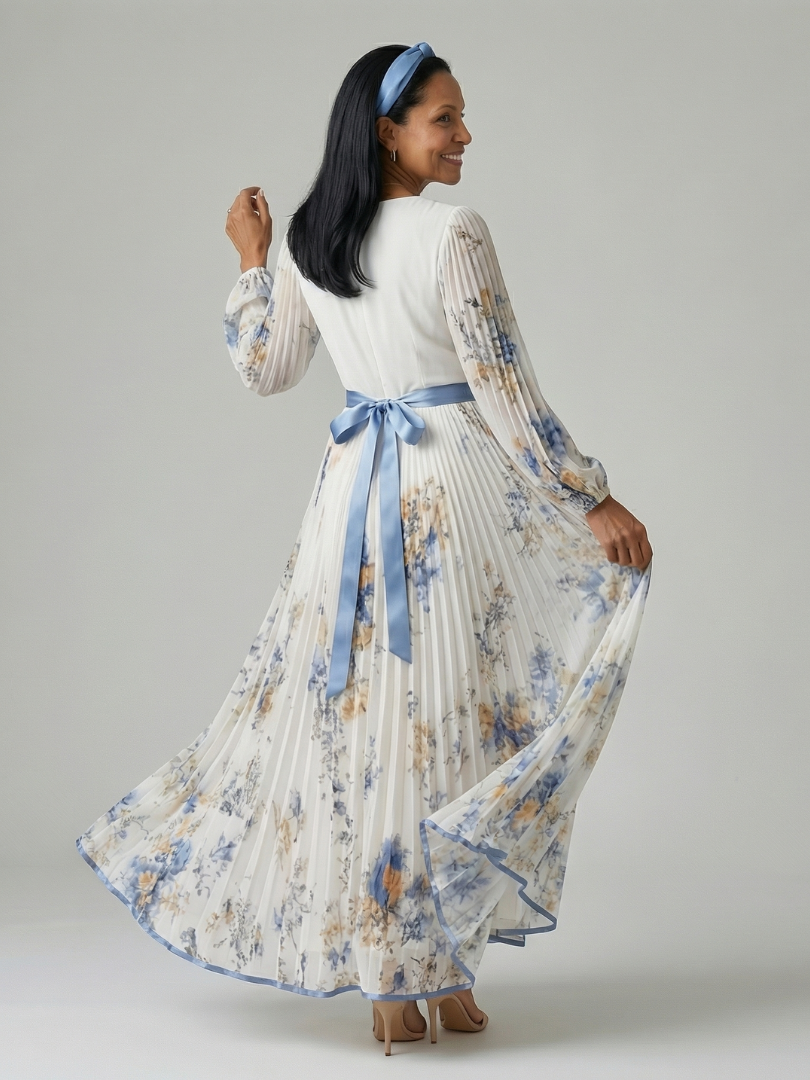 P|H - Pleated Wrap Midi Dress Victoria