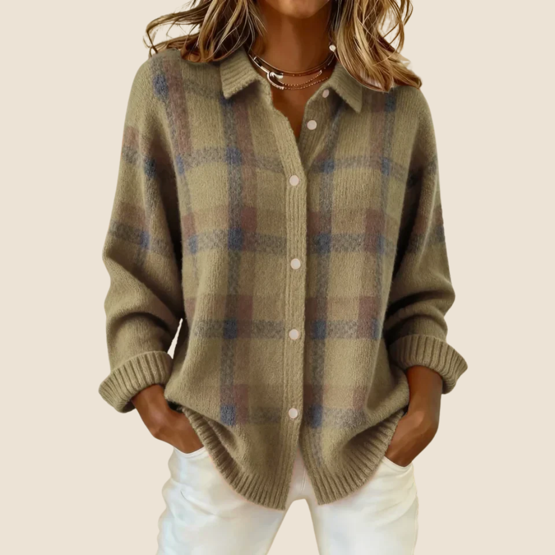 P|H - Plaid Knit Shirt Jacket Helen