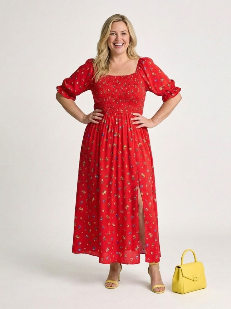 P|H - Puff Sleeve Midi Dress Delphine