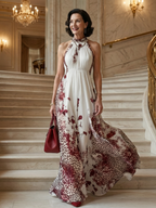 P|H - White Pleated Maxi Dress Penelope