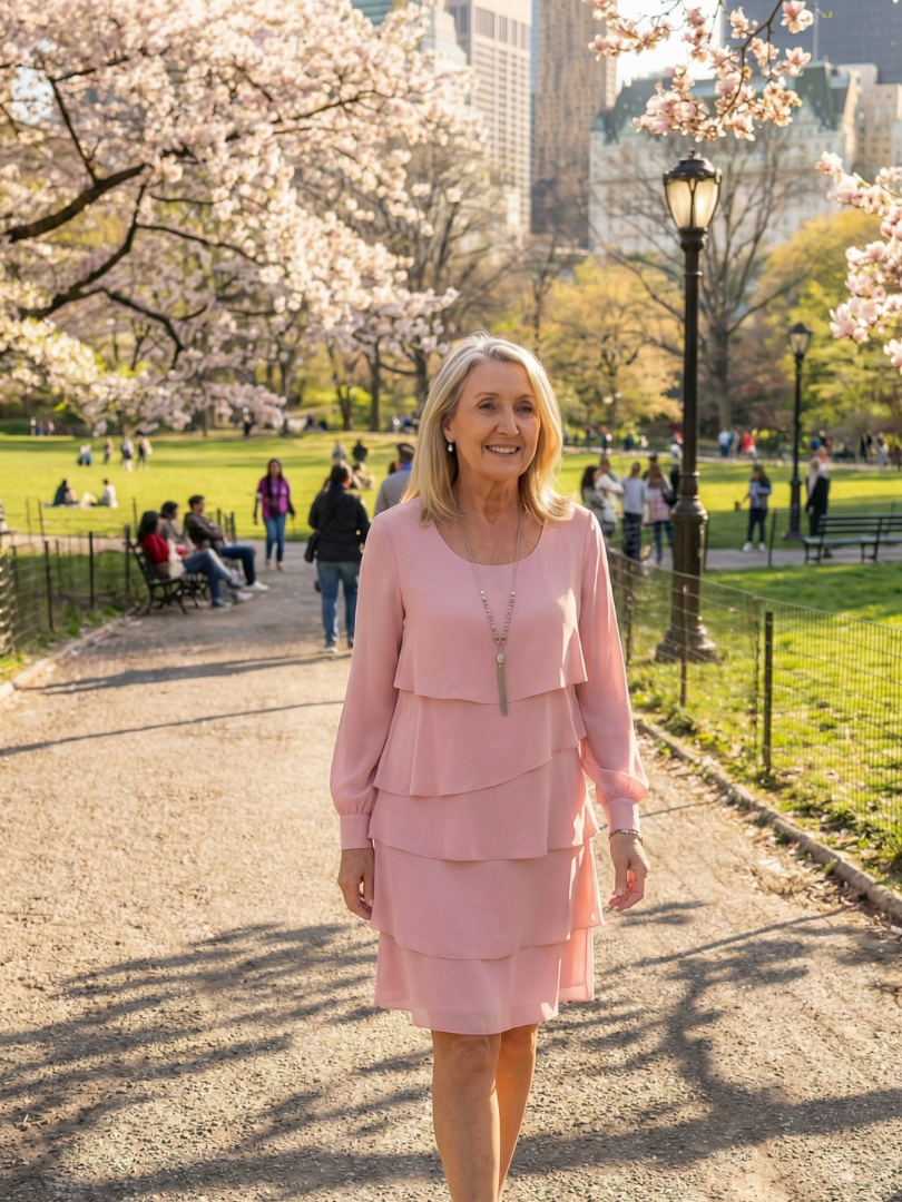 P|H - Layered Knee-Length Dress Lila