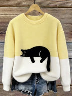 P|H - Cozy Cat Print Sweater Patricia