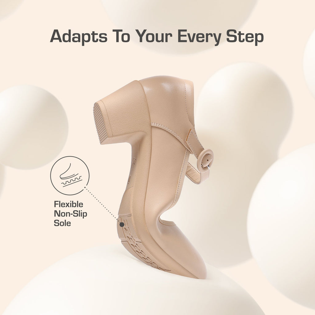 P|H - Cushioned Mary Jane Block Heels Donna