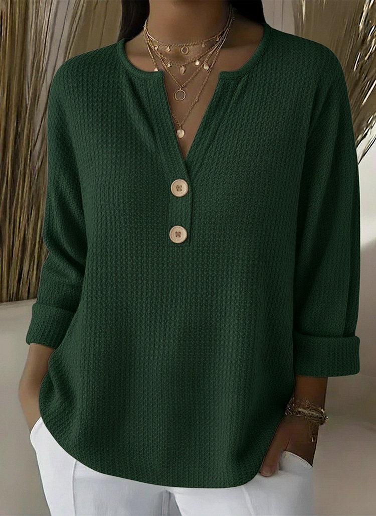P|H - Waffle Henley Button Top Dorothy