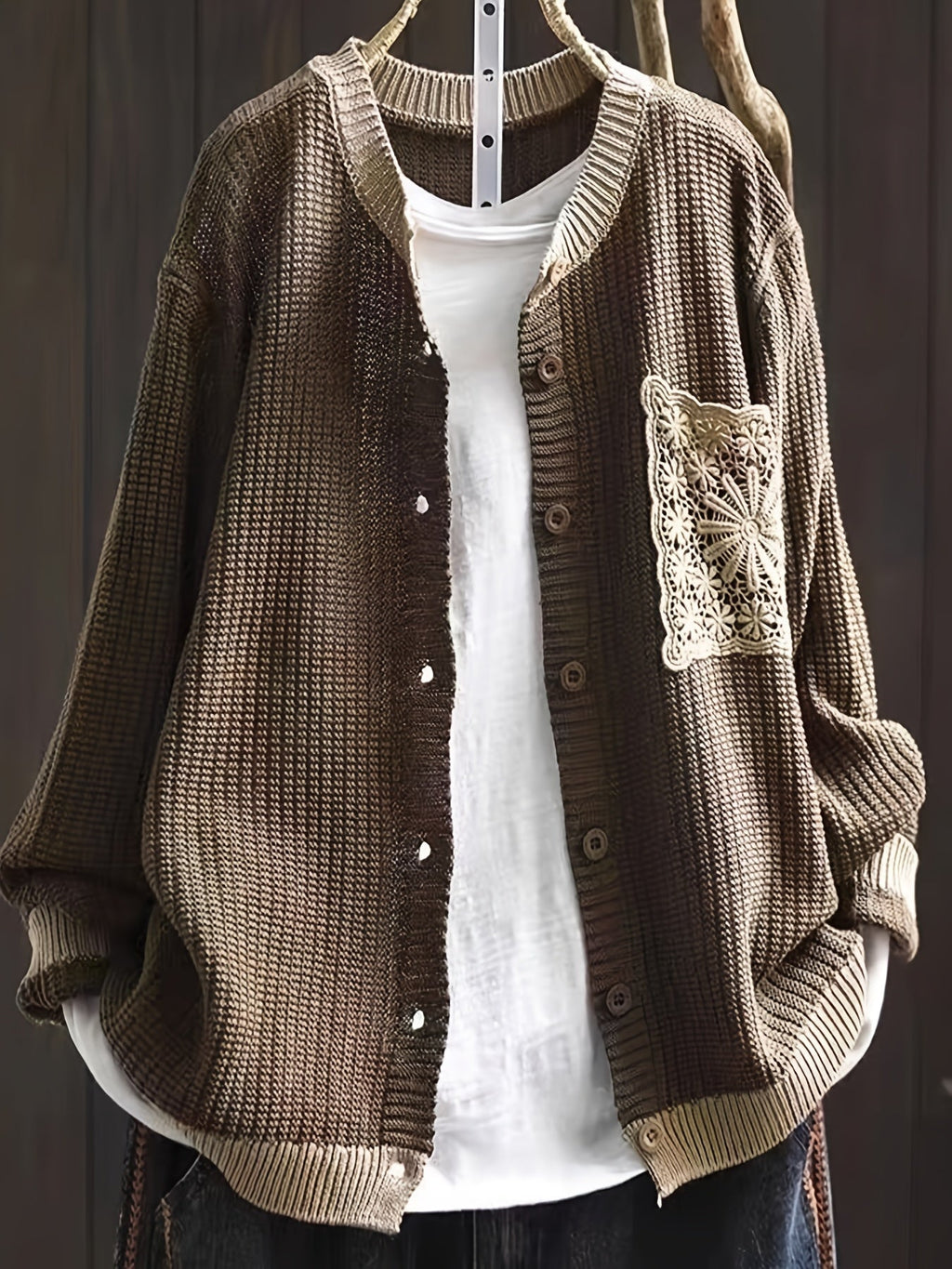 P|H - Waffle Knit Pocket Cardigan Brenda