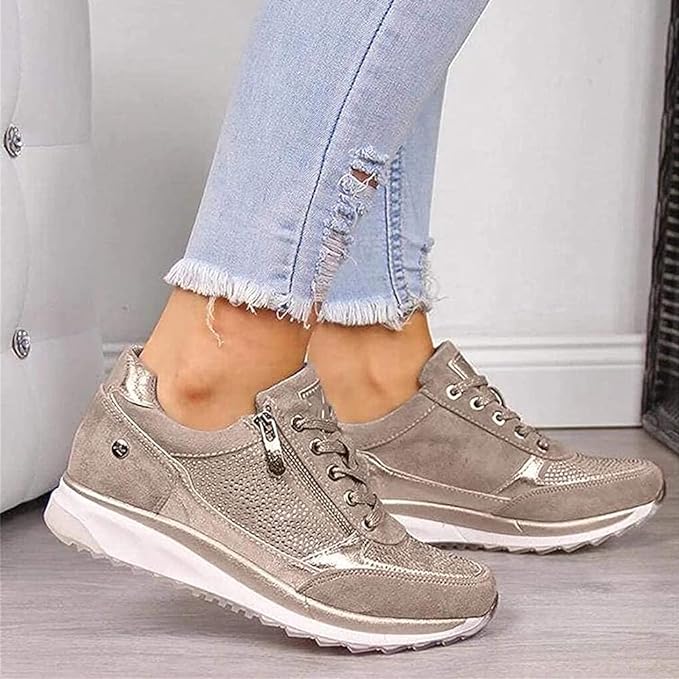 P|H - Cushioned Zip-Up Wedge Sneakers Gloria